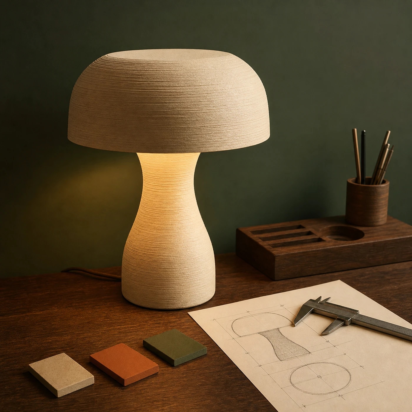 Luminária personalizada em ambiente minimalista